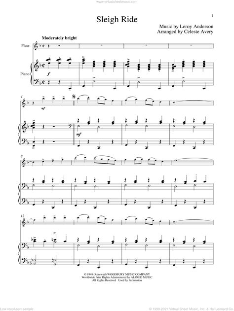 High-Quality and Interactive, transposable in any key, play along. . Sleigh ride score pdf